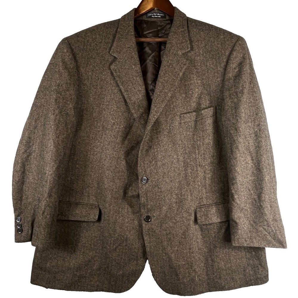 VTG Gianfranco Ruffini Italy Mens Sport Coat Blazer 100% Camel Hair Sz 44S  Tan